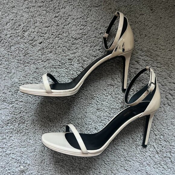 Saint Laurent YSL Ivory Nude Powder Jane Strap Sandal Pumps - Picture 2 of 8